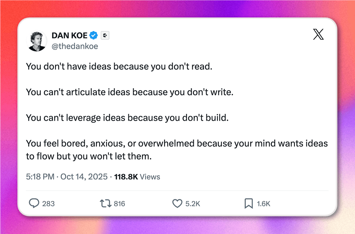 Dan Koe X screenshot